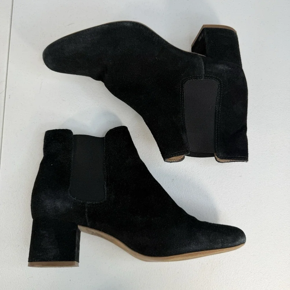 MADEWELL Size‎ 10 The Walker Chelsea Ankle Heel Boots In Suede Black G8044